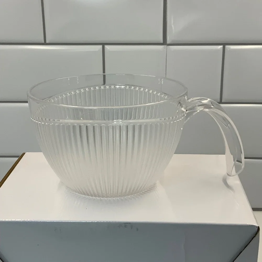 Tupperware Expressions Clear‎ Ribbed Acrylic 2 C 500ml Measuring Cup Bowl Handle